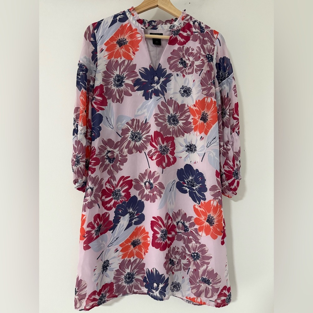 Ann Taylor Floral Print Dress - Red and Pink